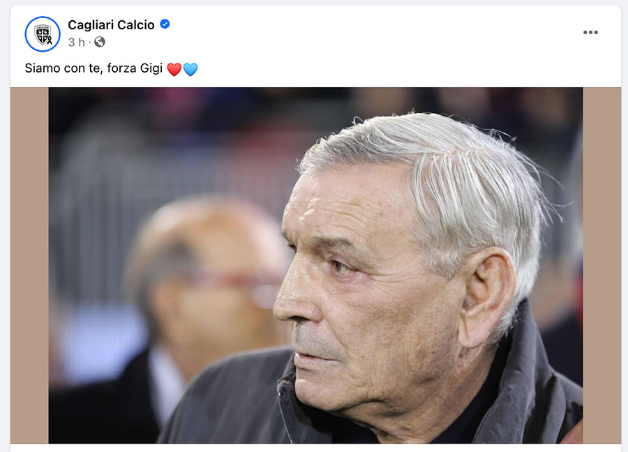 È morto Gigi Riva. Il cuore di Rombo di tuono non ce l’ha fatta