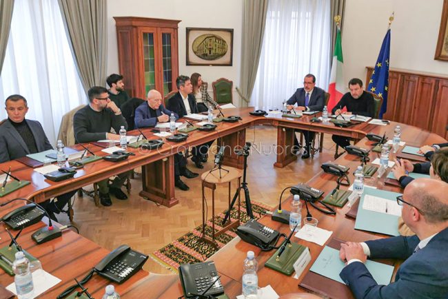 Il ministro Salvini in Prefettura a Nuoro (foto S.Meloni)