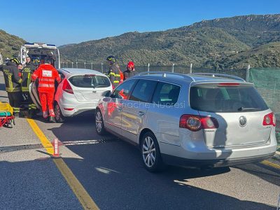 La scena dell'incidente sulla SS 129 DCN