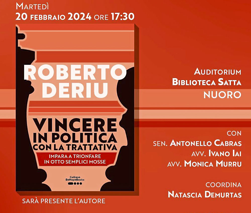 “Vincere in politica trionfando in otto semplici mosse”: Roberto Deriu presenta il suo libro a Nuoro