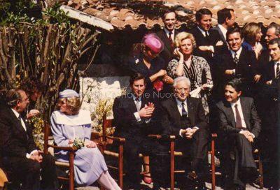 14 aprile 1985 Mario Melis, Carlo d'Ighilterra, Lady Diana, con Cossiga e Emanuele Sanna