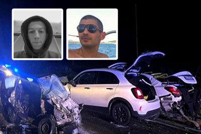 La scena dell'incidente e due delle tre vittime, Foddai e Murineddu