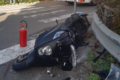 La moto dopo la tragedia