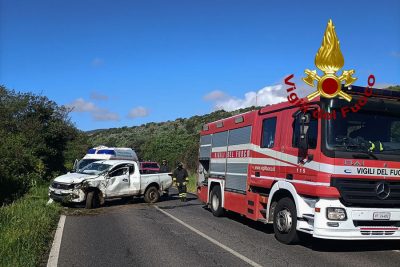 La scena dell'incidente a Bortigali