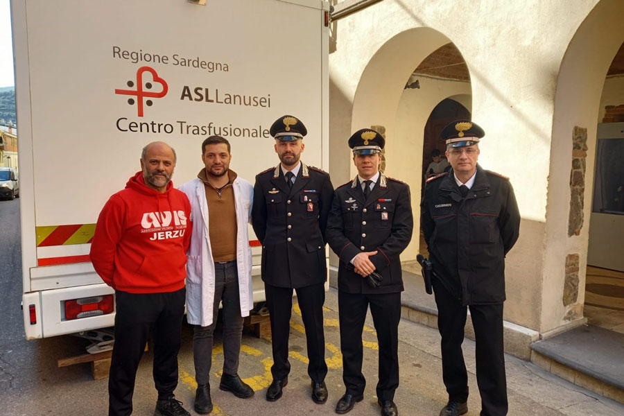 In Ogliastra raccolte 40 sacche di sangue grazie alla generosità dell’Arma
