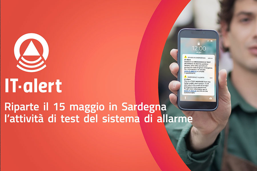 IT-alert: mercoledì 15 maggio test in Sardegna per rischio maremoto