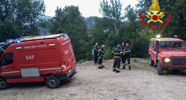 L'intervento del nucleo SAF dei Vigili del fuoco