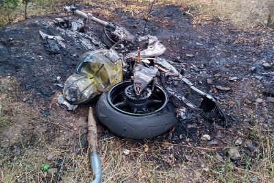 La moto dopo l'incidente