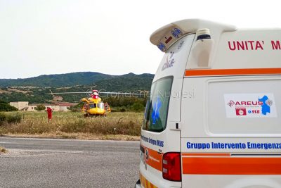 L'intervento dell'elisoccorso alla motociclista