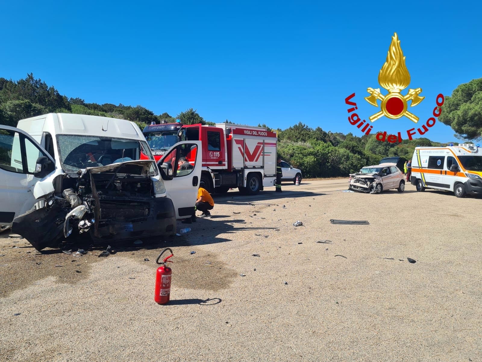 Scontro frontale a Tempio: 4 feriti, in campo l’elisoccorso
