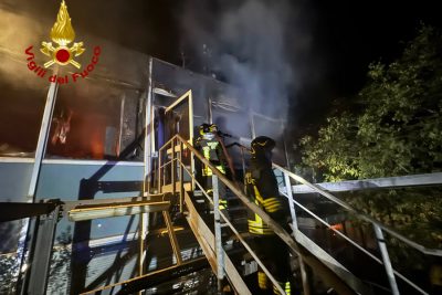 L'intervento dei Vigili del fuoco a Ottana