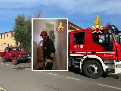 Vigili del fuoco sul luogo dell'incendio