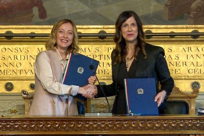 Giorgia Meloni e Alessandra Todde