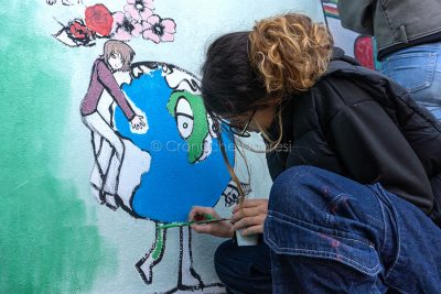 Arte e inclusivita', un dettaglio del murale (foto S.Novellu)