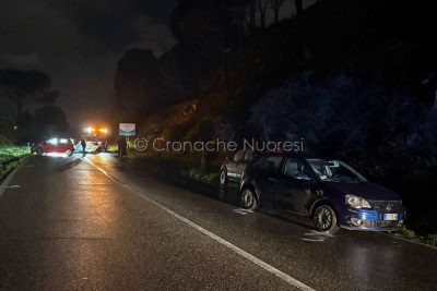 La scena dell'incidente all'ingresso di Nuoro