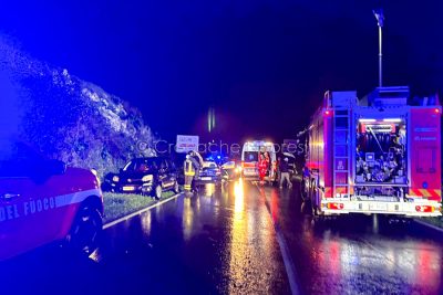 La scena dell'incidente all'ingresso di Nuoro