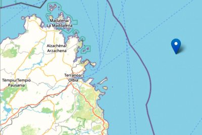 L'epicentro del terremoto nel mar Tirreno Centrale