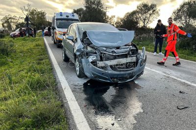 Una delle auto coinvolte nell'incidente