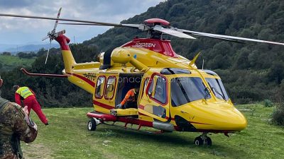 Irgoli. L'elisoccorso VVF sul luogo dell'incidente
