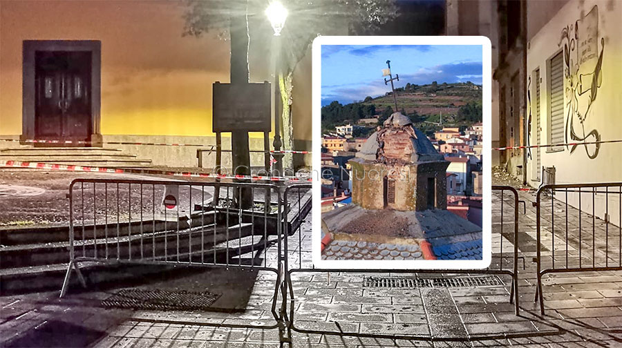 Mamoiada: dopo il fulmine che ha colpito la cupola inizia la conta dei danni