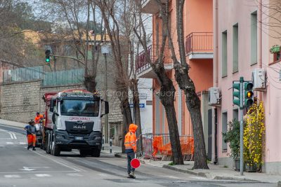 Nuoro, lavori di bitumazione (foto S.Novellu)