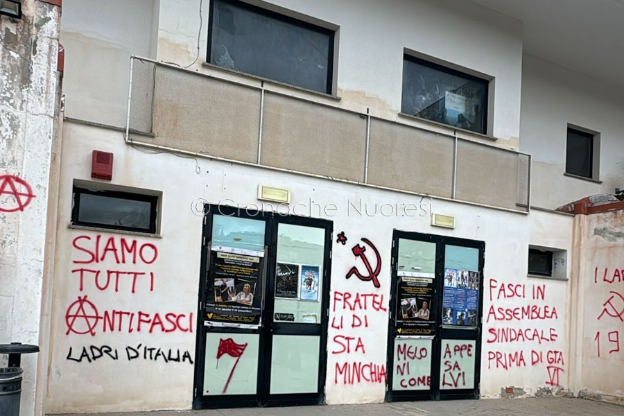 Ozieri. Scritte minacciose contro Meloni e FdI.  “Clima d’odio alimentato dal centrosinistra”