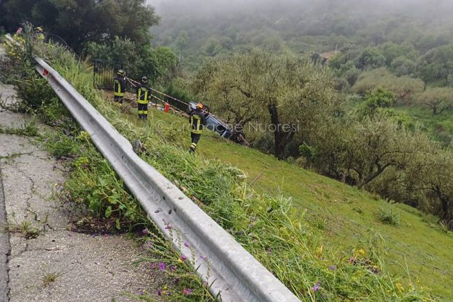 La scena dell'incidente sulla Nuoro Orgosolo