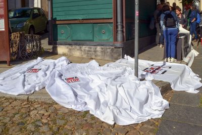 Lenzuola per Gaza (foto Nieddu)
