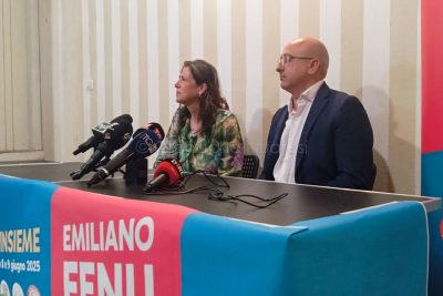 Emiliano Fenu con Alessandra Todde