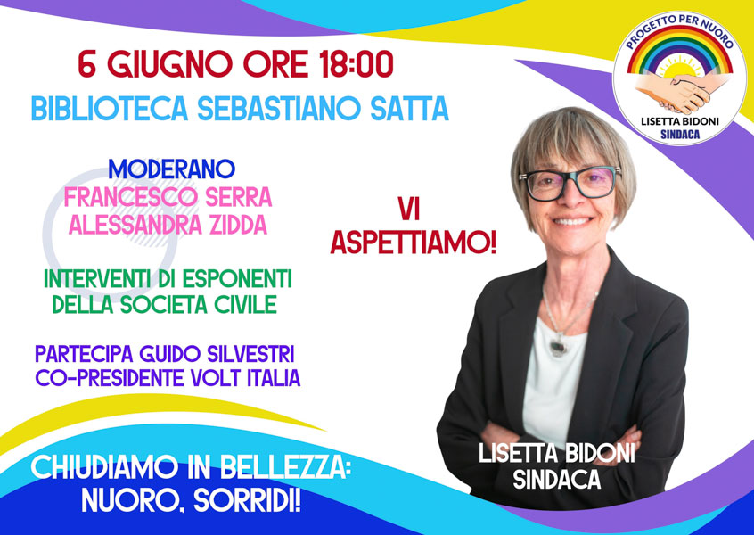 Progetto per Nuoro chiude la campagna con un grande evento alla Biblioteca Satta: “Nuoro, sorridi!”
