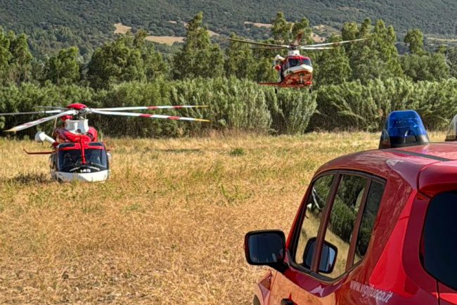 Oliena, esercitazione dei vigili del fuoco 