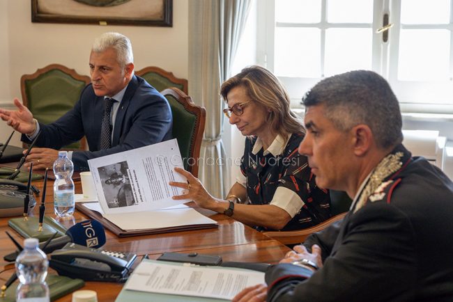 Un momento della conferenza stampa (foto S.Novellu)