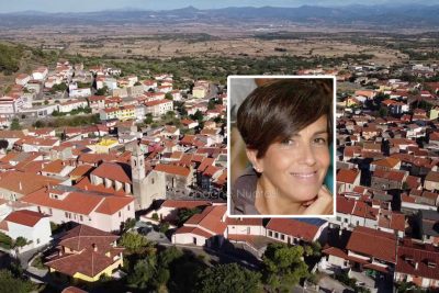 Veduta di Silanus e, nel riquadro, Francesca Madeddu