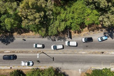 La scena dell'incidente vista dal drone