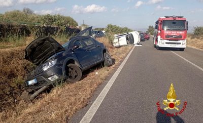 Le due auto dopo l'incidente