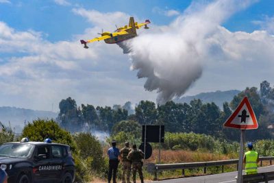 L'incendio a Sos Alinos