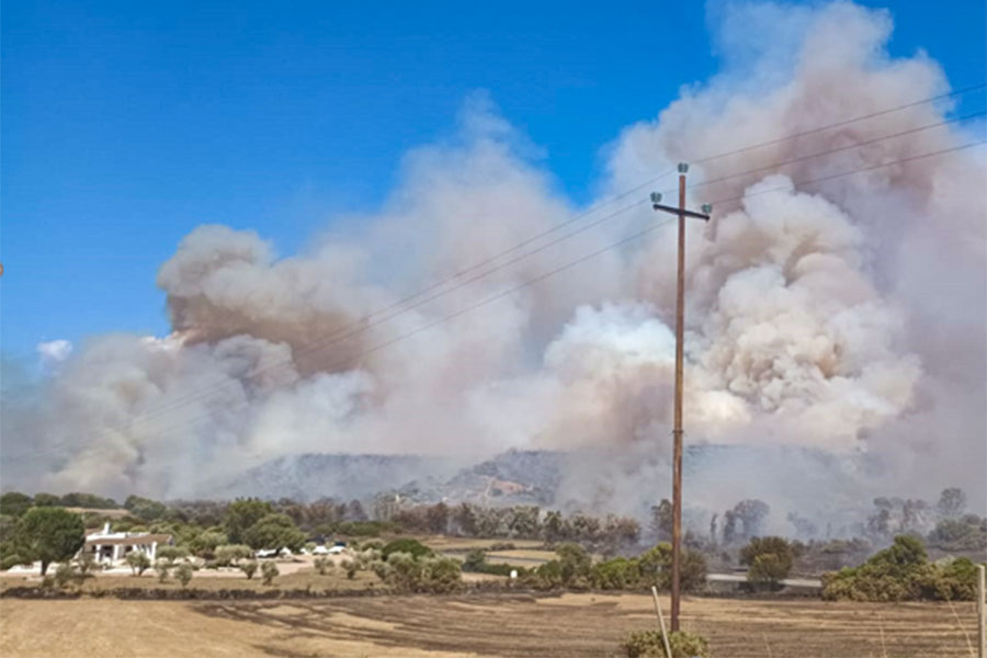 Vasto incendio nelle campagne di Oliena: tre canadair in azione