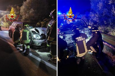 Le due auto coinvolte nel frontale