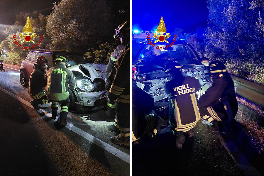 Pauroso scontro frontale nella notte: quattro feriti in ospedale