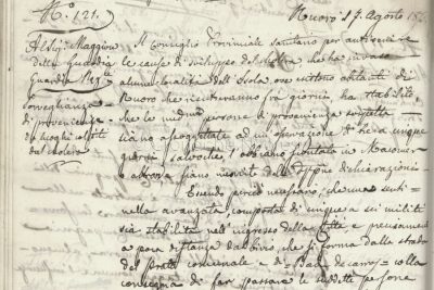 Nuoro, 7 agosto 1855. Ordinanza comunale sull'emergenza Colera