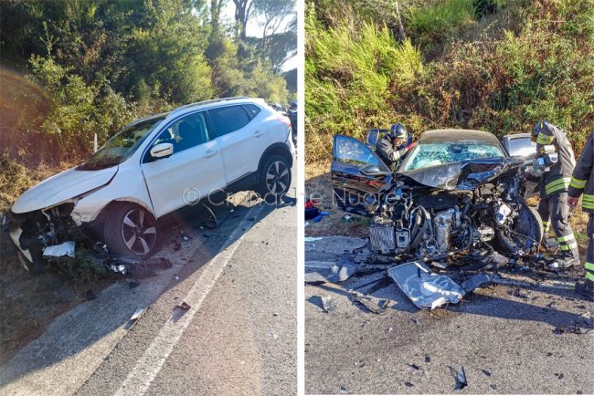 Due delle auto coinvolte nello scontro