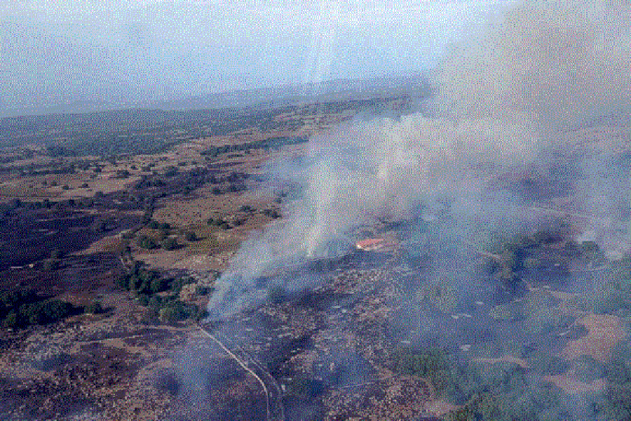 Vasto incendio nelle campagne di Silanus: 30 ettari di bosco in cenere