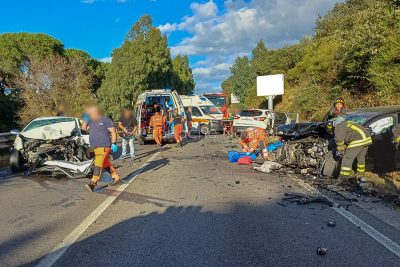 La scena dell'incidente (foto Cronache Nuoresi)
