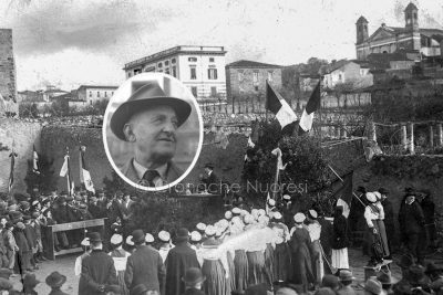 Pietro Mastino durante la commemorazione di Sebastiano Satta (1914)