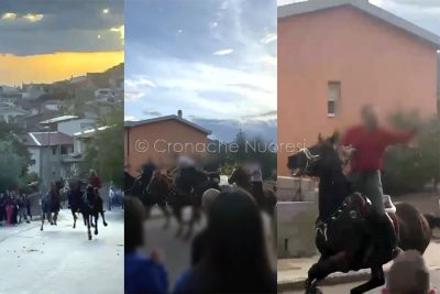 Alcuni momenti della corsa di cavalli a Orani