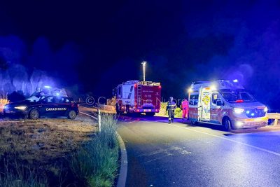 I soccorsi dopo l'incidente al ponte Sa Minda
