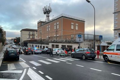 La scena dell'incidente in via Trieste