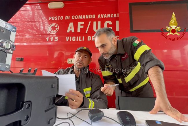 Maxi-esercitazione del vigili del fuoco nel Nuorese