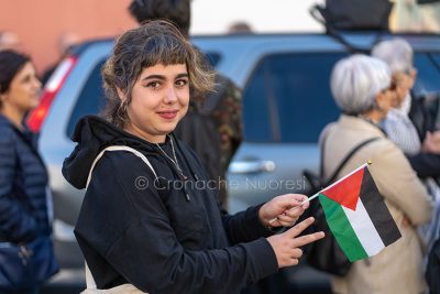 Un momento del sit-in Pro Palestina (foto S.Novellu)