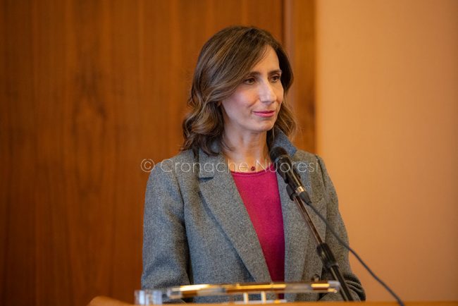 L'ass. Barbara Manca alla CCIAA di Nuoro (foto S.Novellu)